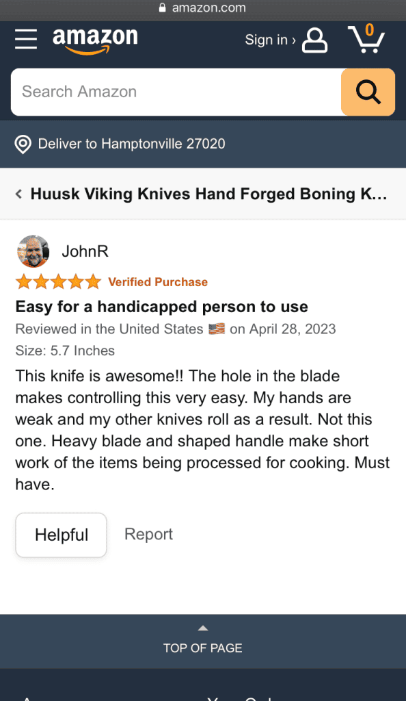 Customer Reviews of Huusk Knives on Amazon